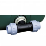 Raccord bride (filetage int 2") avec T 2" pour cuve verticale PE
