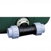 Raccord bride (filetage int 2") avec T 2" pour cuve verticale PE