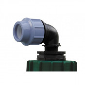Raccord compression coudé à 90° pour cuve PE verticale
