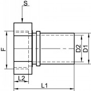 Raccord écrou tournant gaz inox 316 - Douille lisse collier