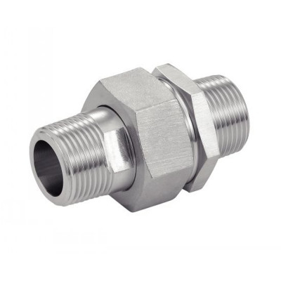 Raccords union mâle mâle NPT inox 316L - Étanchéité gaz