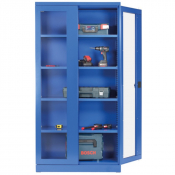 Armoire d'atelier à portes vitrées