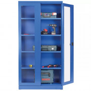 Armoire d'atelier à portes vitrées
