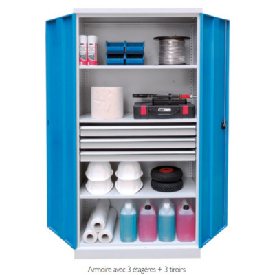 Armoire d'atelier suréquipée