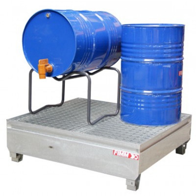 Bac de Rétention Acier Galvanisé 440l - 4 Fûts - 1320x1220mm
