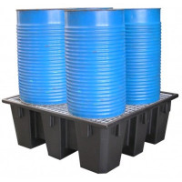 Bac de Rétention Acier Galvanisé 450l - 4 Fûts - 1300x1300mm