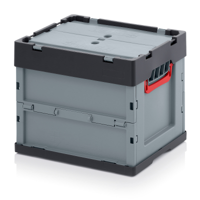 Bac Euronorm 400 x 300 mm pliable avec couvercle