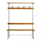 Banc vestiaire avec tablette porte-paquet - 2 places