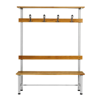 Banc vestiaire avec tablette porte-paquet - 2 places Banc vestiaire avec tablette porte-paquet - 2 places