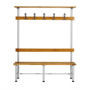 Banc vestiaire avec tablette porte-paquet - 3 places