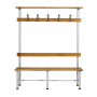 Banc vestiaire avec tablette porte-paquet - 3 places