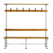 Banc vestiaire avec tablette porte-paquet - 4 places