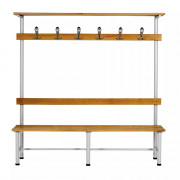 Banc vestiaire avec tablette porte-paquet - 4 places