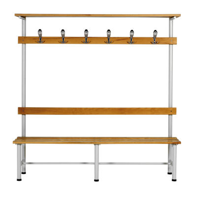 Banc vestiaire avec tablette porte-paquet - 4 places