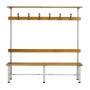 Banc vestiaire avec tablette porte-paquet - 4 places