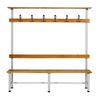 Banc vestiaire avec tablette porte-paquet - 4 places