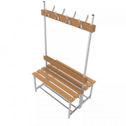 Banc vestiaire double en bois et acier - 2 à 6 places