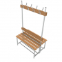 Banc vestiaire double en bois et acier - 2 à 6 places