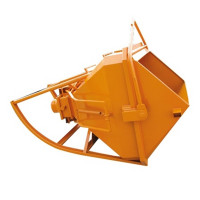Benne à béton couchée à tuyau réceptacle latéral