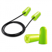 Bouchons d'Oreilles Jetables Vert UVEX x-Fit - Avec ou Sans Cordon Noir - Taille M - 37 dB(A)