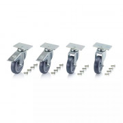 Lot de 4 roues pivotantes pour caisse palette plastique 800 x 600