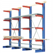 Rayonnage cantilever IPE 140 1 face charges lourdes 535kg/bras - Hauteur 2000-3000mm