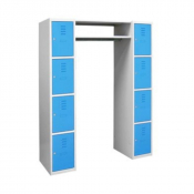 Vestiaire penderie en acier - 4 cases par colonne