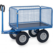 Remorque à Bras Industrielle avec Ridelles Grillagées - 1135x795mm - 1000kg