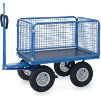 Remorque à Bras Industrielle avec Ridelles Grillagées - 1135x795mm - 1000kg