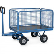 Remorque à Bras Industrielle avec Ridelles Grillagées - 1135x795mm - 750kg
