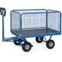 Remorque à Bras Industrielle avec Ridelles Grillagées - 1135x795mm - 750kg
