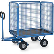 Remorque à Bras Industrielle avec Ridelles Grillagées - 1135x795mm - 750kg