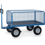 Remorque à Bras Industrielle avec Ridelles Grillagées - 1535x895mm - 1000kg