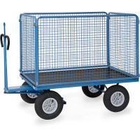 Remorque à Bras Industrielle avec Ridelles Grillagées - 1535x895mm - 1000kg
