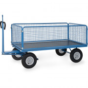 Remorque à Bras Industrielle avec Ridelles Grillagées - 1935x995mm - 1250kg