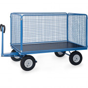 Remorque à Bras Industrielle avec Ridelles Grillagées - 1935x995mm - 1250kg