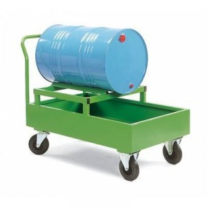 Chariot porte-fût stockage horizontal des produits toxiques