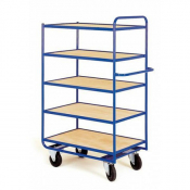 Chariot haut à 5 plateaux bois fixes