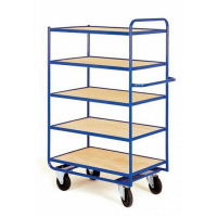 Chariot haut à 5 plateaux bois fixes