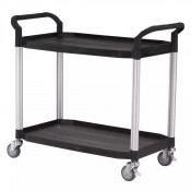 Chariot long. 1100 mm à 2 plateaux plastiques 250 kg