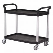 Chariot long. 1100 mm à 2 plateaux plastiques 250 kg