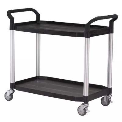 Chariot long. 1100 mm à 2 plateaux plastiques 250 kg