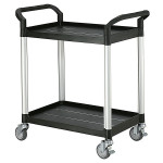 Chariot long. 850 mm à 2 plateaux plastiques 250 kg