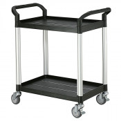 Chariot long. 850 mm à 2 plateaux plastiques 250 kg