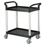 Chariot long. 850 mm à 2 plateaux plastiques 250 kg