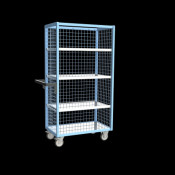 Chariot de Transport Grillagé - 3 Côtés 3 Plateaux - 815x485x1690mm - 250kg