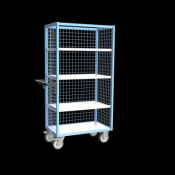 Chariot de Transport Grillagé - 3 Côtés 3 Plateaux - 815x485x1720mm - 500kg