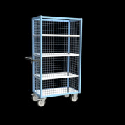 Chariot de Transport Grillagé - 3 Côtés 3 Plateaux - 815x485x1720mm - 500kg