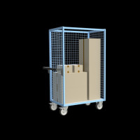Chariot de Transport Grillagé - 3 Côtés - 965x585x1720mm - 500kg Chariot de Transport Grillagé - 3 Côtés - 965x585x1720mm - 500kg