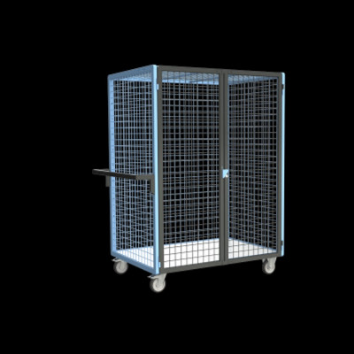 Chariot de Transport Grillagé - 4 Côtés Verrouillable - 1165x785x1690mm - 250kg